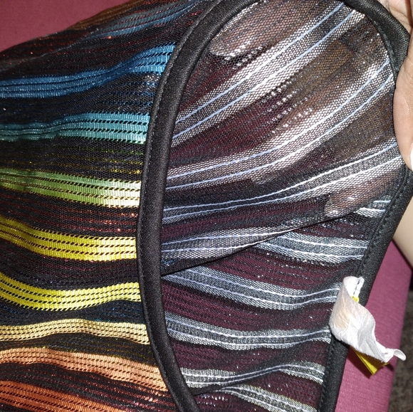 Sheer rainbow 🌈 strips sequin mini dress - Picture 4 of 5